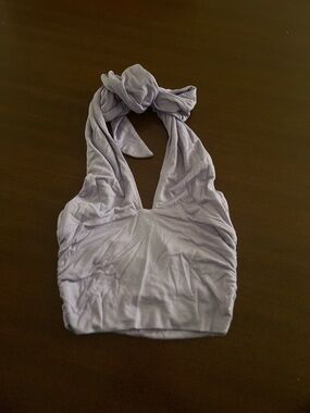 Lilac Halter Tie-Back Crop Top